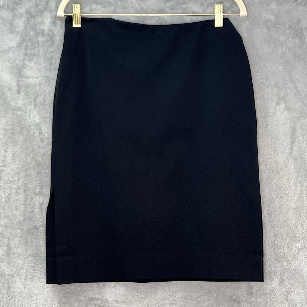 Vintage Ralph Ralph Lauren Black Pencil Skirt Sides Slit Sz 4 Classic Preppy